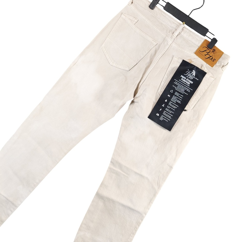 PRPS Jeans Mens 32x34 Off White Hydro Purpose Sustainable Japanese Slim Straight